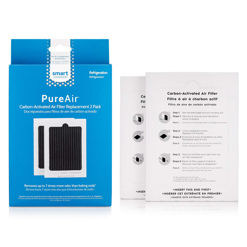 Smart Choice SCPUREAIR2PK Pure Air Ultra Refrigerator Air Filter, 6.5" x 4.75", 2 Filters 2 Count