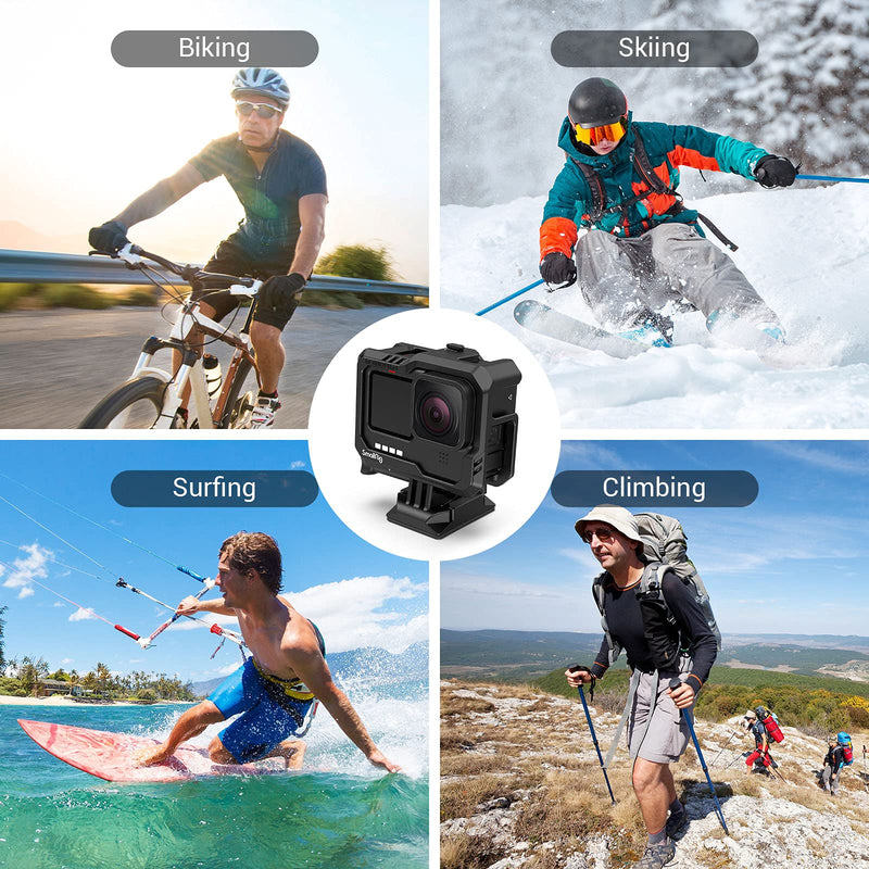 [AUSTRALIA] - SmallRig HERO10 Black Cage/HERO9 Cage for GoPro with 2 Cold Shoe Mounts for Mic and Led Video Light for GoPro HERO9 Black 3083 