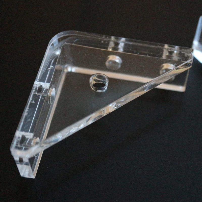 4 x V3, 5mm thickness, Corner Brackets, Clear Transparent Acrylic + 20x M5 Bolts, Clear Right Angle Bracket, Corner