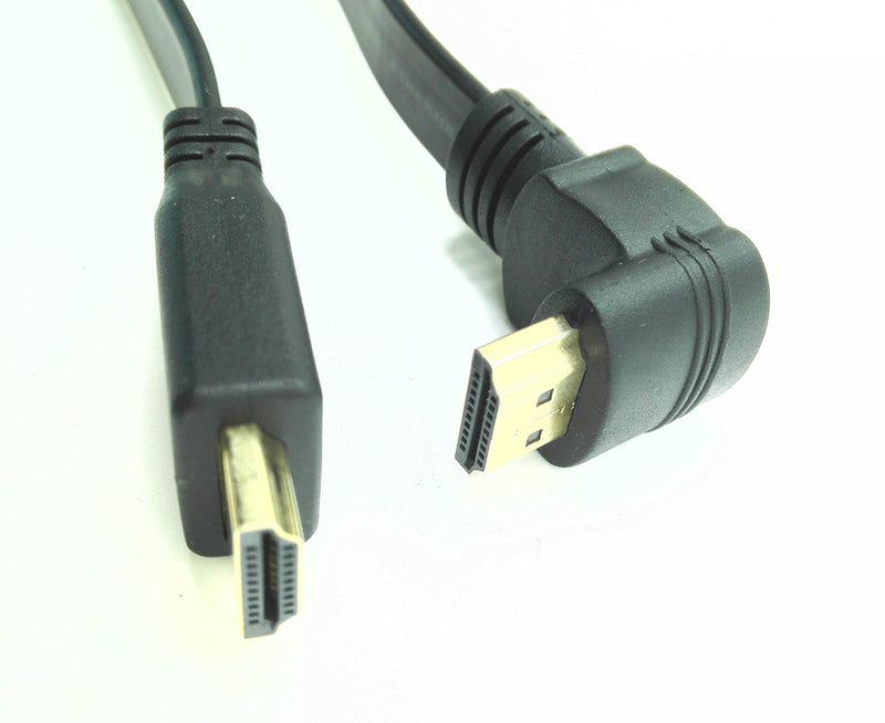 zdyCGTime 1FT Flat Slim High Speed HDMI Extension Cable A Male to 90 Degree Up Angle A Male Cord