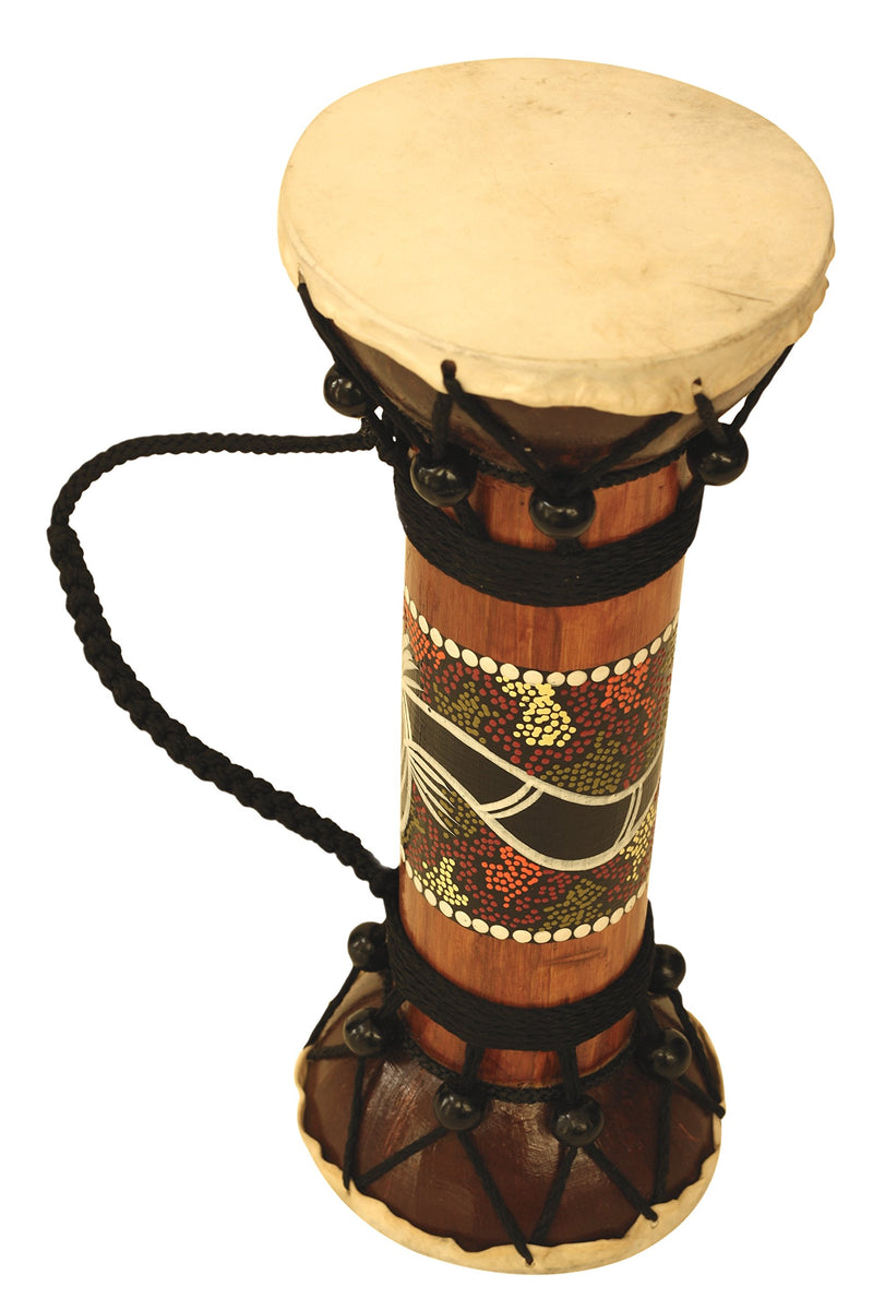 [AUSTRALIA] - G6 COLLECTION 11.5" Exotic Wooden Hand Carved Double Sided Drum Djembe Home Decor Gift Wood Decoration Handcrafted Accent Decorative Drum Djembe 