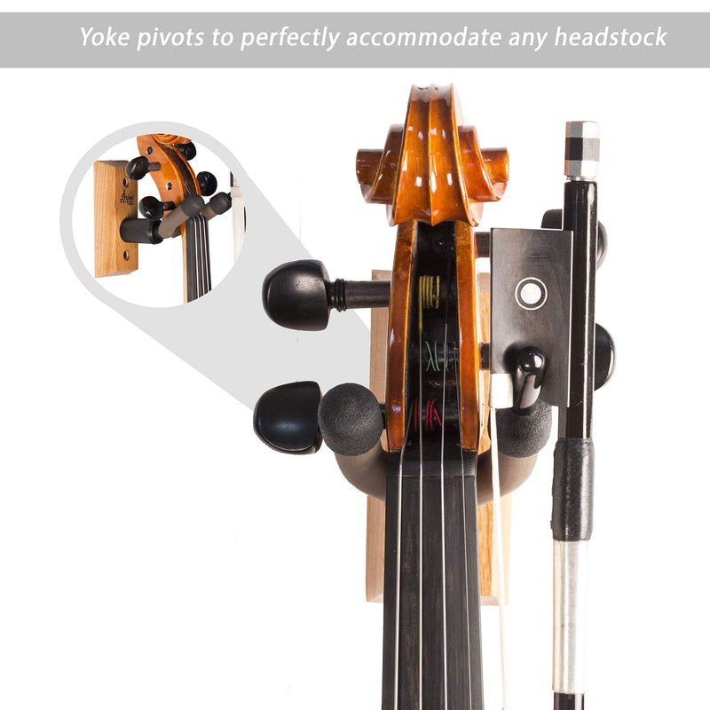 [AUSTRALIA] - String Swing Violin and Viola Hanger Wall Mount for Home and Studio Music Room Decor Turn Your Instrument Into Art and Practice More (CC01V-C) 