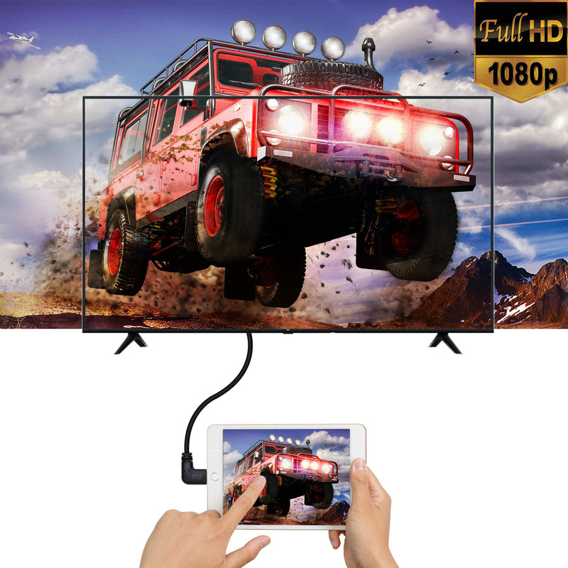 CERRXIAN 50cm 19.6inch High Speed Gold Plated Mini HDMI Right Angle Male to HDMI Male Cable (Black) R