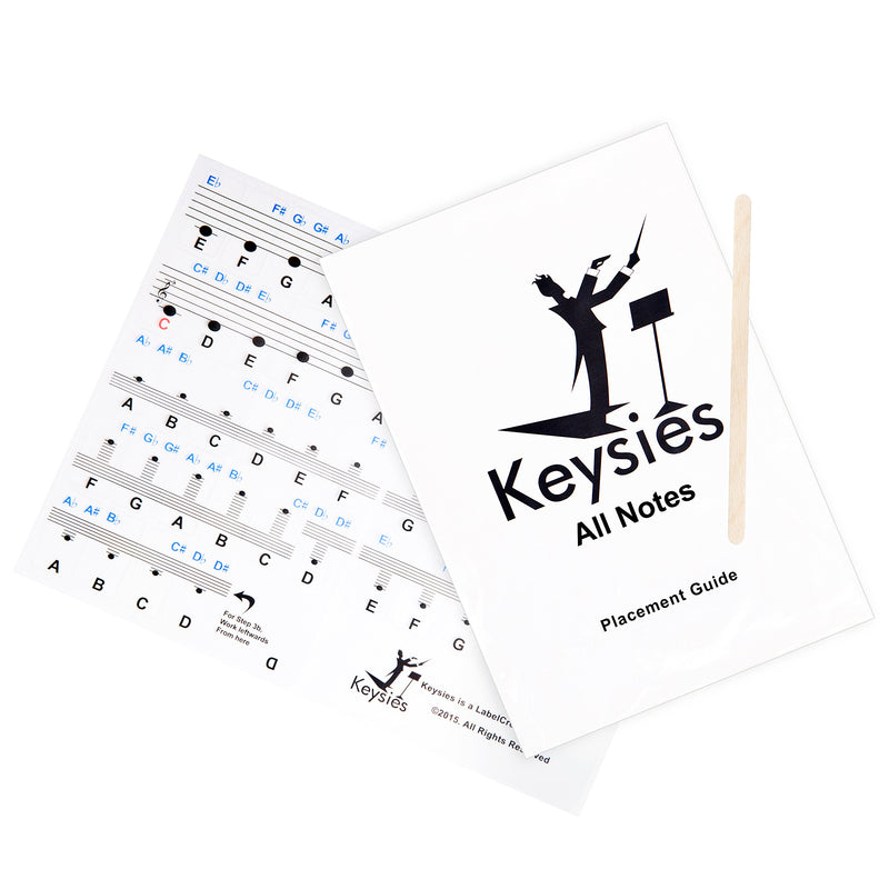 LabelCreate New - Keysies All Notes. Complete Note Range Piano Stickers of Keyboard