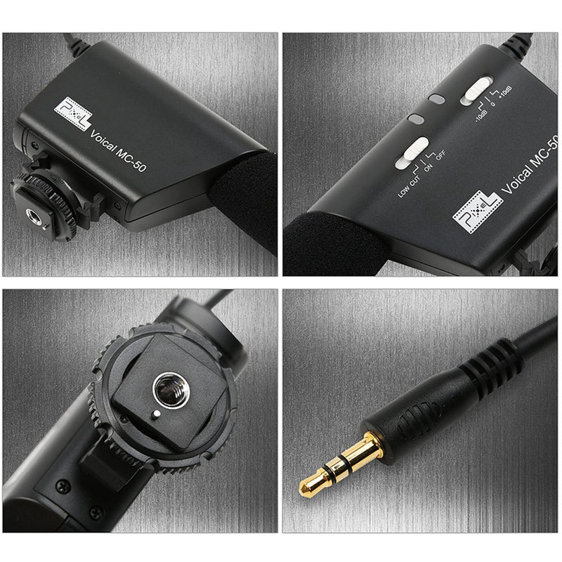 Pixel MC-50 High Definition Voice Camera Microphone Low-Noise Circuit Design Shotgun Mic Camcorder Microphone for DSLR, Canon, Nikon, Camcorder (Need 3.5mm Interface) 50