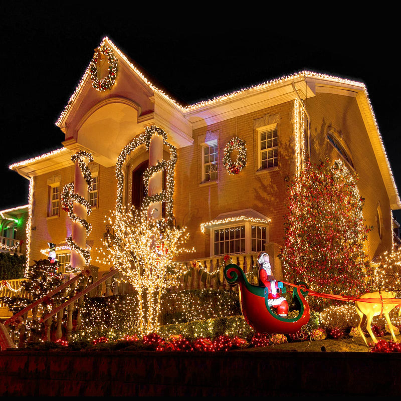 GlobaLink Warm White Rope Lights Plug in, 50M/164FT 1000Leds Christmas String Lights 8 Modes Waterproof Tube Light Copper Wire Fairy Lights for Garden Fence Yard Party Wedding Christmas Tree 50M 1000Leds