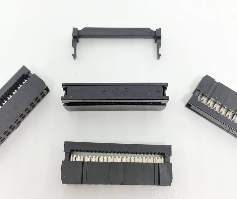 PC Accessories - Connectors Pro 25-Pack 2X12 24P 2.54mm 0.1" Pitch Dual Row IDC Socket for Flat Ribbon Cable, 24 Pins FC Female Connector