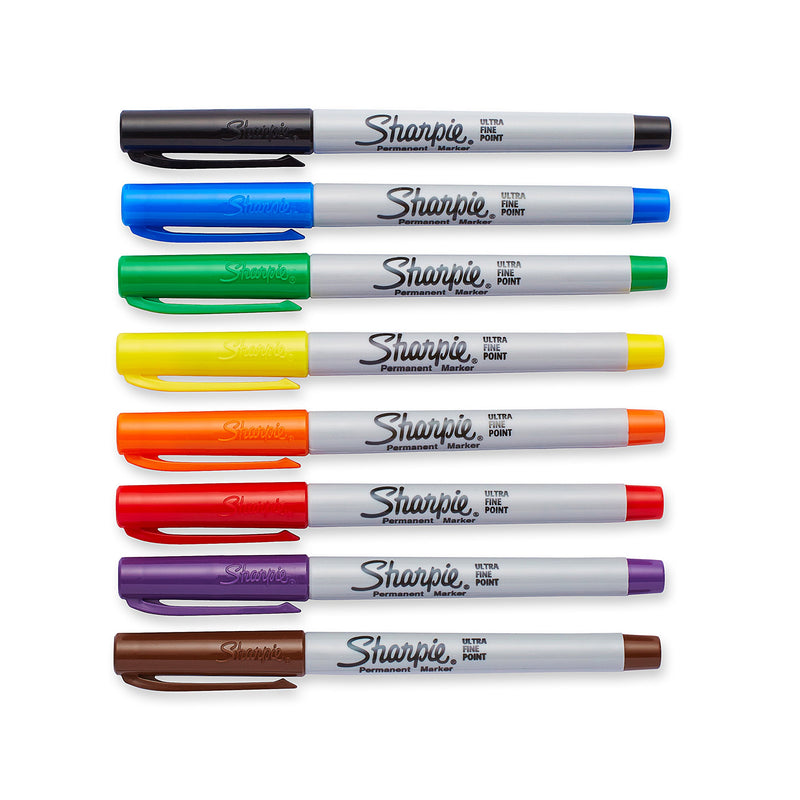 Sharpie 37600PP Permanent Markers, Ultra Fine Point, Classic Colors, 8 Count 8-Count Assorted
