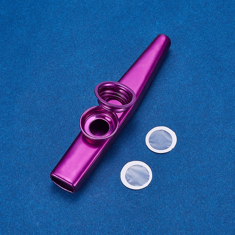 WANDIC Aluminum Alloy Kazoo and 3 Membrane Flute Diaphragm Mouth Kazoos with Vintage Gift Box Purple type 1