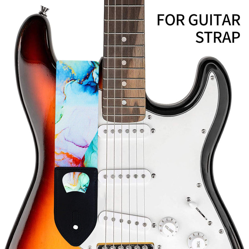 LIZIMANDU Adjustable Guitar Strap Includes 2 Strap Locks & 4 Matching Picks.Leather ends Guitar Shoulder Strap Suitable for,Christmas Gift for Guitarist(1-Splash Ink) 1 Pack 1-splash Ink