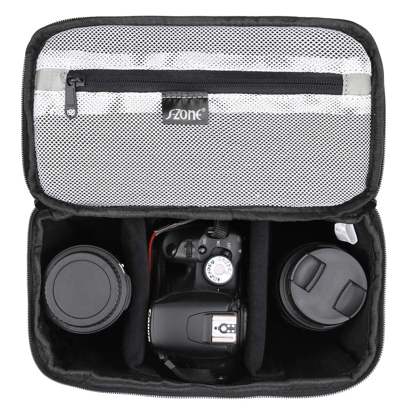 S-ZONE Water Resistant Camera Insert Bag with Sleeve Camera Case Upgraded Version 2.0 Gray