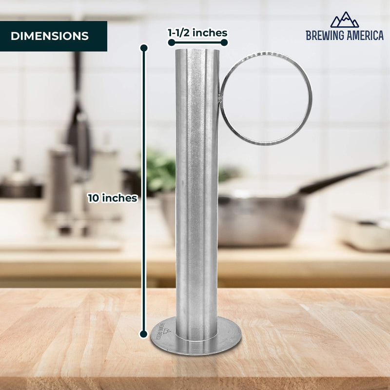 Maple Syrup Hydrometer Test Cup for Sugar and Moisture Content Measurement for Consistently Delicious Pure Syrup - Stainless Steel - 10 Inches Tall