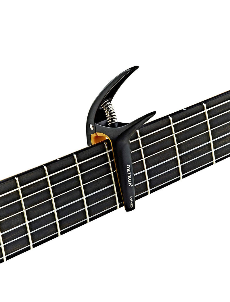 Ortega Guitars Twin Capo TWCAPO-SBK - Reversible Two Way Capo Fits Curved & Classical Flat Fretboards, Black