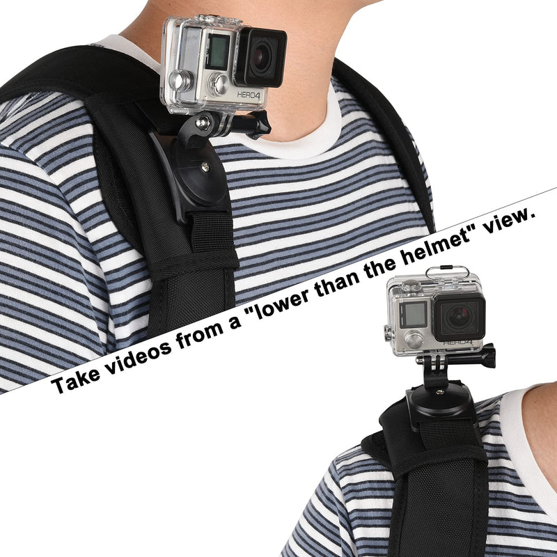 Cosmos 360° Rotating Backpack Strap Shoulder Chest Mount Compatible with GoPro Action Camera for Climbing Walking on Foot Accessory