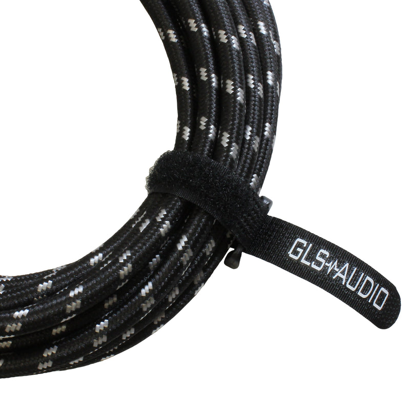 [AUSTRALIA] - GLS Audio 25 Foot Mic Cable Balanced XLR Patch Cords - XLR Male to XLR Female 25 FT Microphone Cables Black Gray Tweed Cloth Jacket - 25 Feet Mike Pro Snake Cord 25’ XLR-M to XLR-F - Single 
