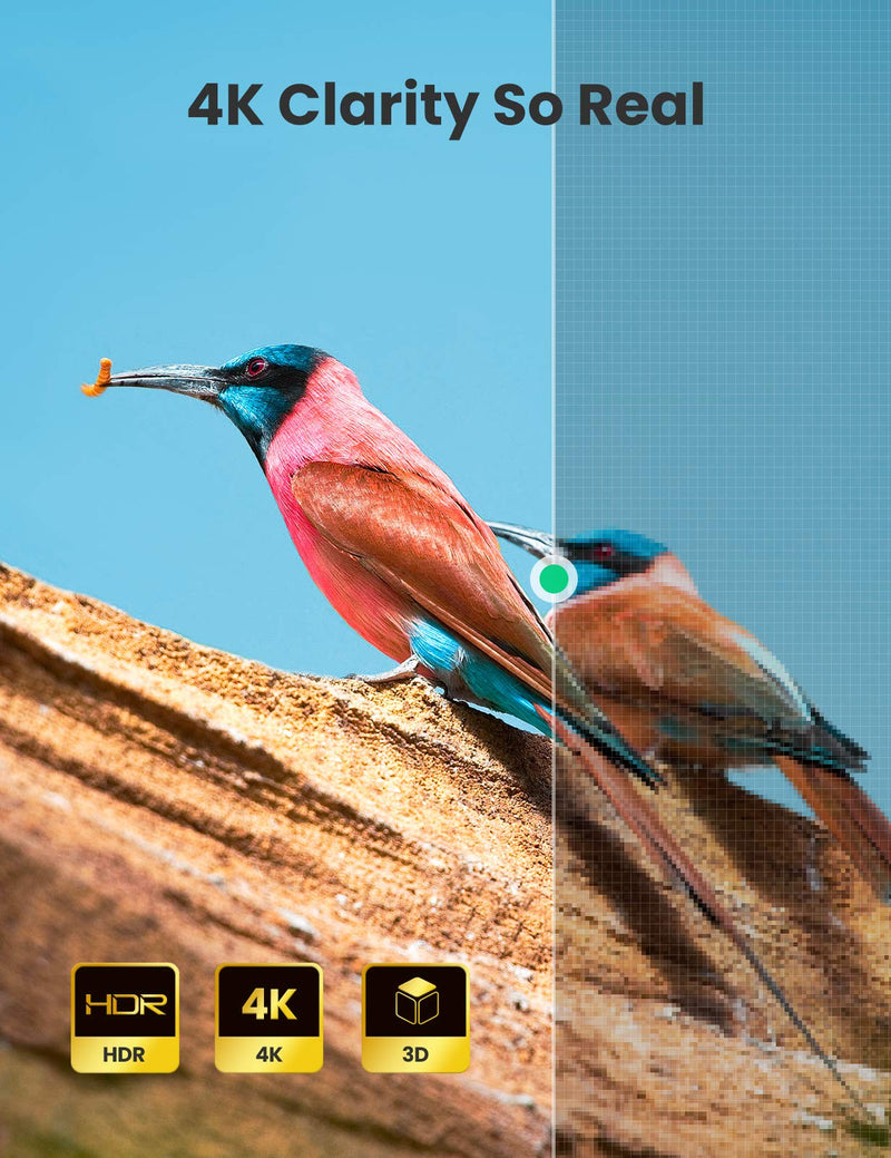 UGREEN HDMI Extension Cable 4K HDMI Extender Male to Female Compatible for Nintendo Switch Xbox One S 360 PS5 PS4 Roku TV Stick Blu Ray Player Google Chromecast Wii U HDTV Laptop PC 1.5FT