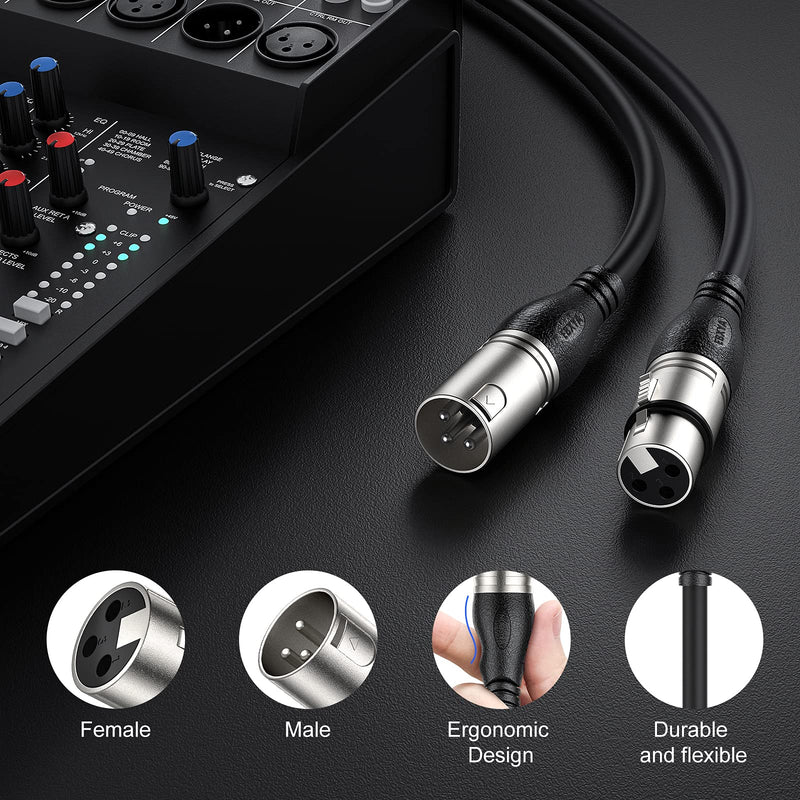 XLR Cable EBXYA XLR Microphone Cable 10M/30FT 2 Packs -3 Pins Balanced XLR Male to Female Stage Patch Cable DMX Cable for Microphone Audio Mixer 10M 2Pack
