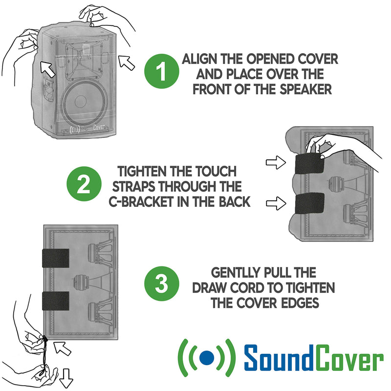 [AUSTRALIA] - Two Large Outdoor Speaker Covers Bags Fits Definitive Technology AW 6500, Klipsch AW-650, Polk Audio 8, Pyle PDWR64BTB/W Outdoor Speakers - MAX Size: H 15" X W 9.45" X D 11" - NOT for Powered Speakers 