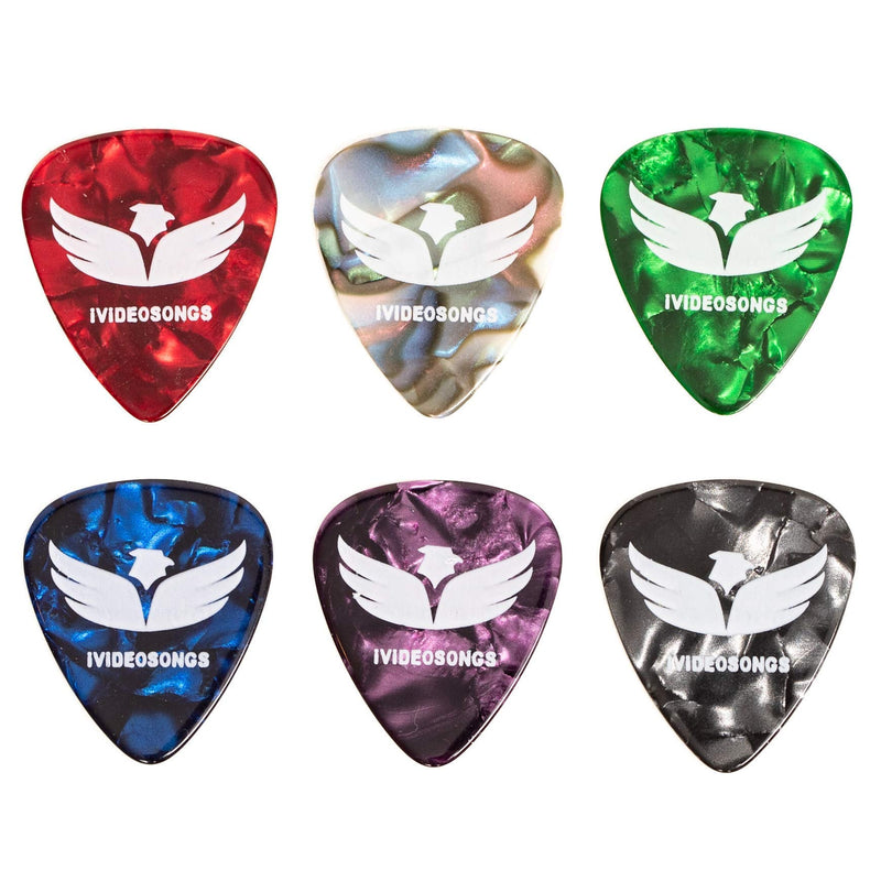 iVideosongs Guitar Picks Sampler, 12 Pack + 150 Online Guitar Lessons • Variety Pack of 12"Pickatudes" Celluloid & Delrin Guitar Picks Pickatudes (12 Pack)