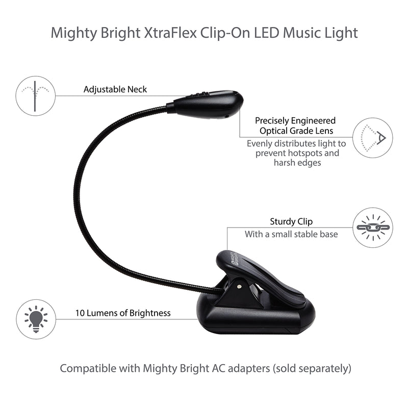 Mighty Bright 50410 Xtra Flex Super LED Music Stand Light - Black