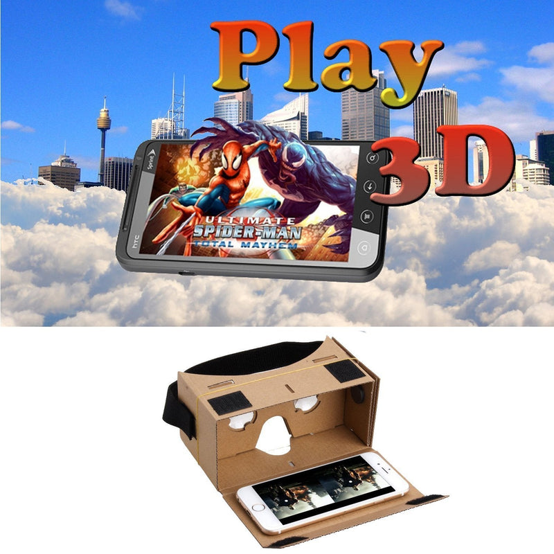 Blingkingdom - (2pcs in Pack) Cardboard Headset 3D Virtual Reality VR for Android Smart Phones iPhone + NFC and Head-Strap