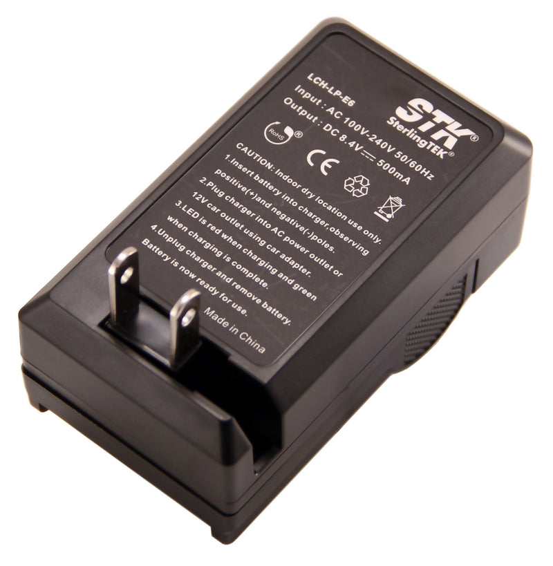 STK LP-E6 Charger for Canon EOS 5D Mark II III and IV, 70D, 5Ds, 6D, 5Ds, 80D, 7D and 7D Mark II, 60D Cameras, LP-E6 Battery, LC-E6 Charger