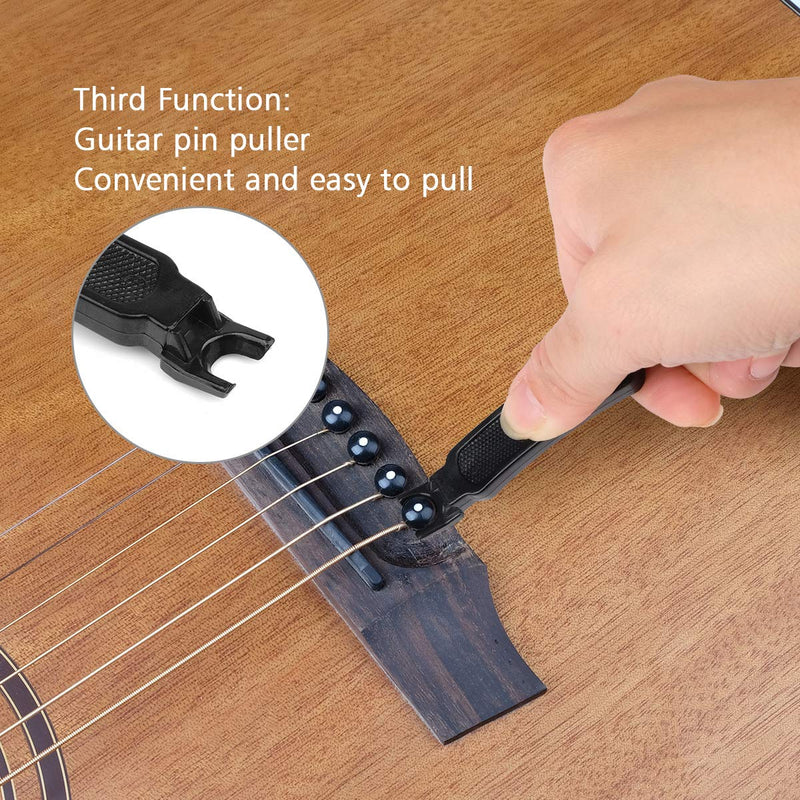 Eison Guitar String Winder Guitar Cutter and Bridge Pin Puller 3 in 1 Guitar Repair Tool Musical Instrument Accessories for Electric & Acoustic Guitar Ukulele Banjo Mandolin Bass 3Pack black 3