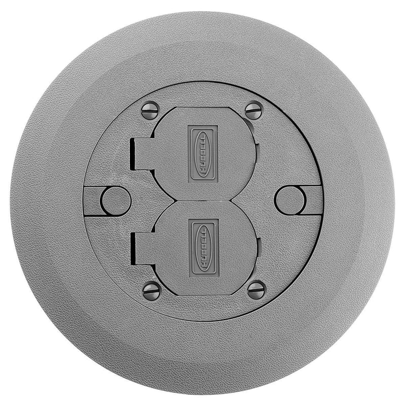 Hubbell RACO 6299 Round Nonmetallic Cover Kit Two-Lift Lids for 5511 Floor Box, 6.5 in. Dia, Gray