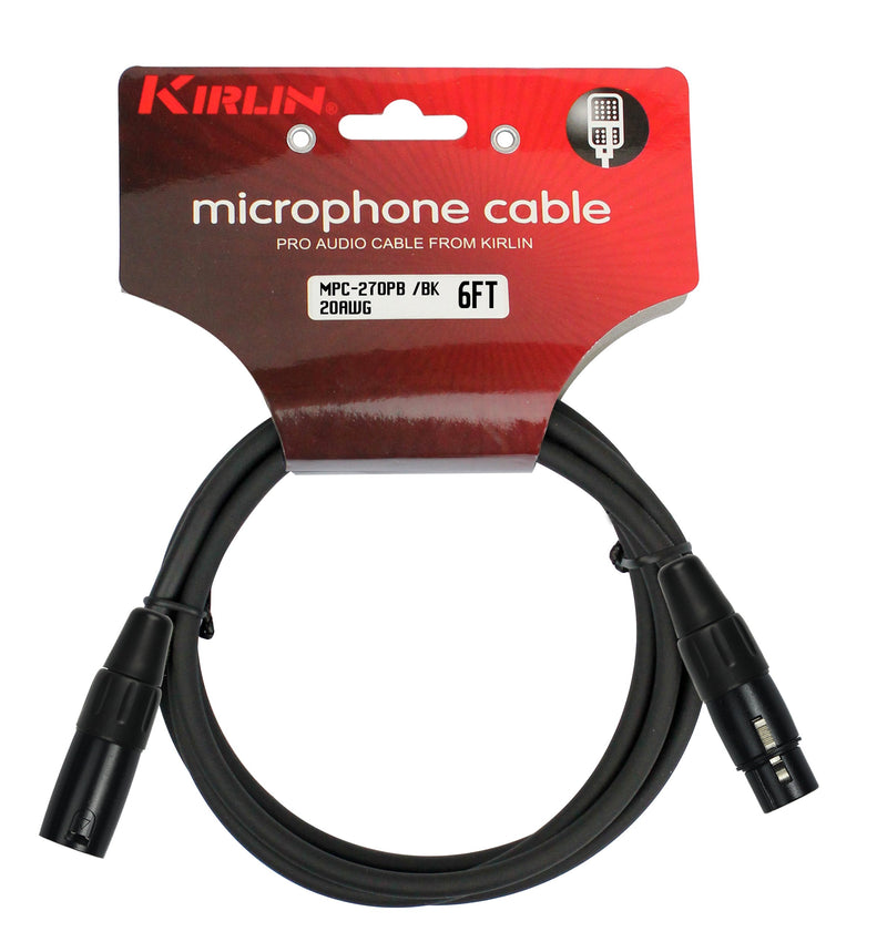 [AUSTRALIA] - KIRLIN Cable MPC Microphone Cable, XLR, BLACK, 6FT (MPC-270PB-06/BK) 