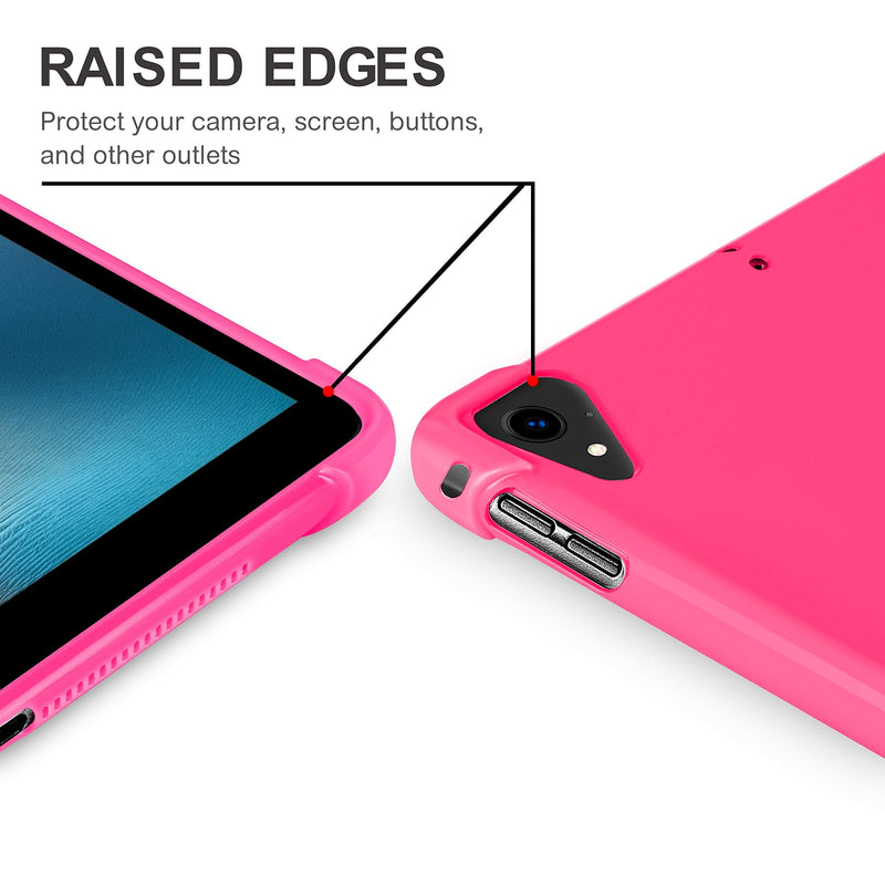KIQ iPad 9.7 5th 6th Gen Case, TPU Skin Protection Anti Slip Lightweight Cover for Apple iPad 9.7 2017/2018 5th & 6th Generation [Pink] TPU Pink