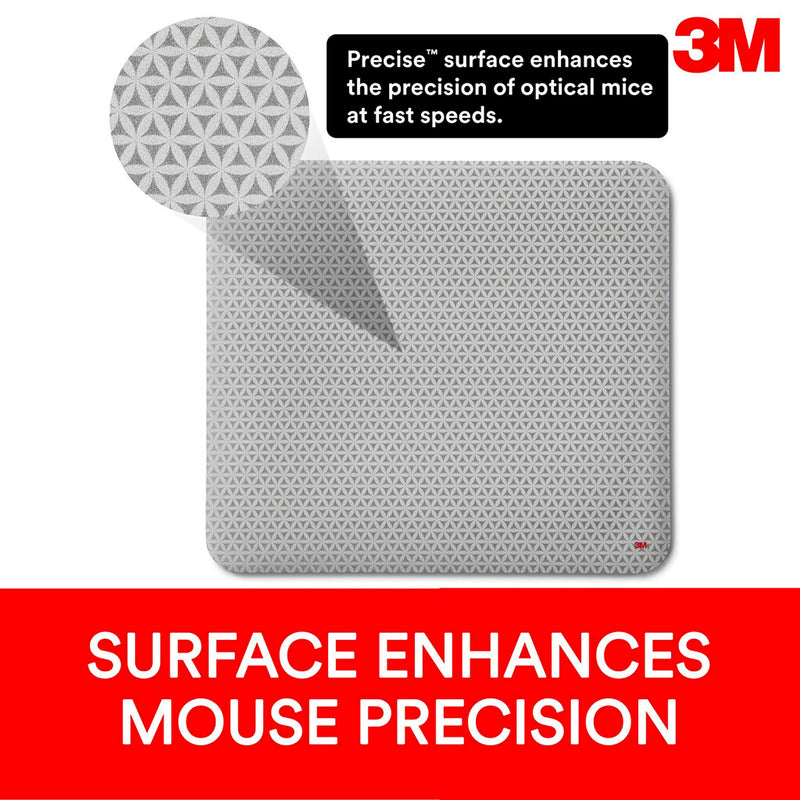 3M Precise Mouse Pad with Repositionable Adhesive Back, Enhances the Precision of Optical Mice at Fast Speeds, 8.5" x 7", Bitmap (MP200PS)