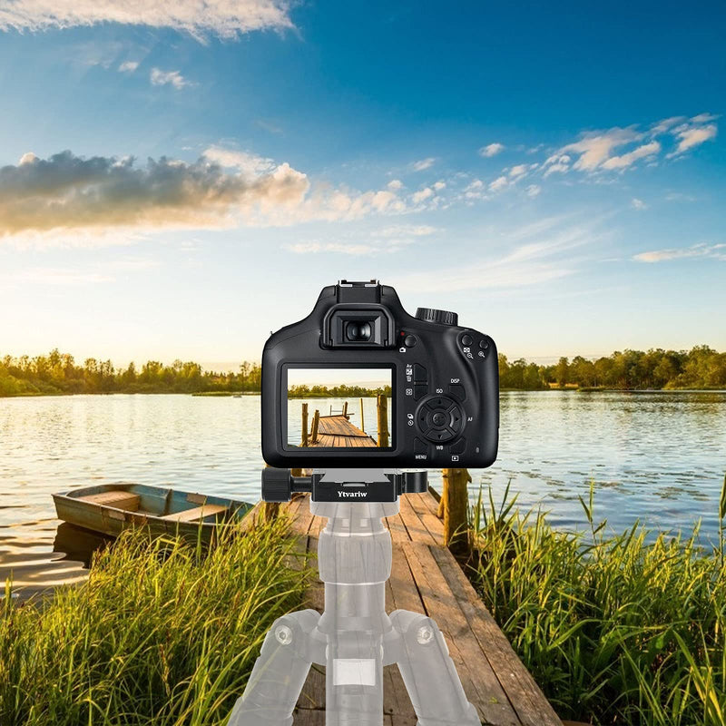 60mm Quick Release Plate QR Clamp 3/8" with 1/4" Adapter &Bubble Level Ytvariw ,Adjustable Lever Knob, Compatible for Tripod Ball Head(60MM) 60MM