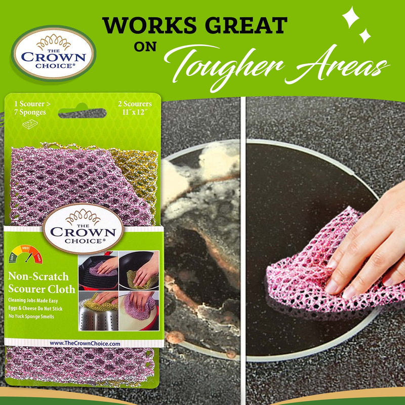 Heavy Duty Dish Scrubber Scouring Pad (24 Pcs Pack) - Scrubbers for Cleaning Dishes & Pots Pans - Non Scratch Kitchen Scrubbing Pads Pan Scrubber - Replace Sponges for Dishwashing and Scrub Sponge Value 12pk (24 Pcs)