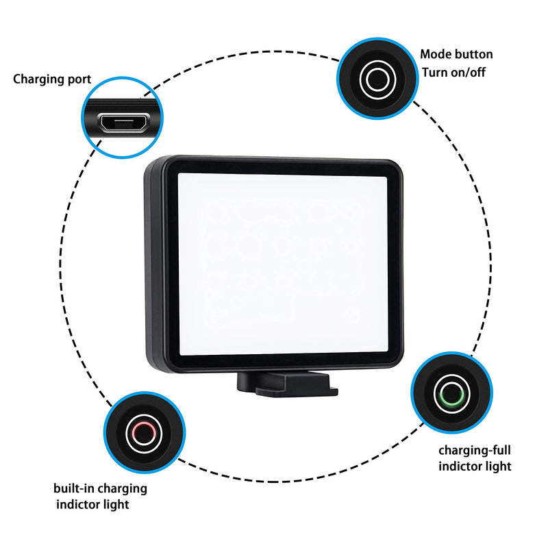 Suptig LED Video Light Dimmable White Lights, Natural Lights, Warm Lights Compatible for Gopro Hero 10 Hero 9 Hero 8 Hero 7 Hero 6 Hero 5,DJI OSMO, AKASO Campark Action Cameras
