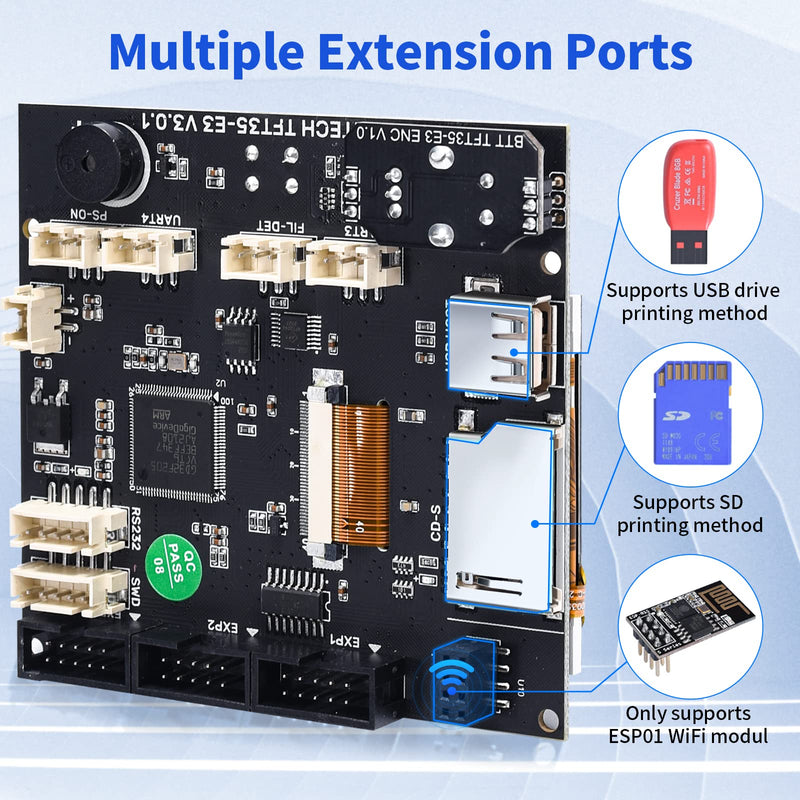 BIGTREETECH Direct TFT35 E3 V3.0.1 Touch Screen with Dual Modes Compatible 12864 LCD Display WiFi 3D Printer Parts for Ender3 CR-10 SKR V1.3 Mini E3