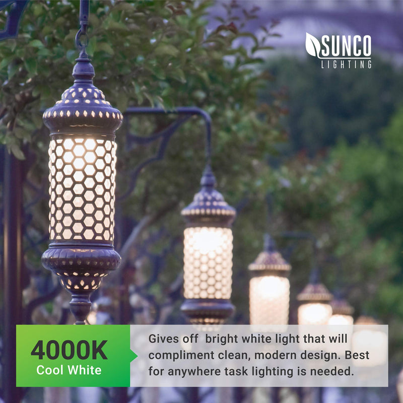 Sunco Lighting 6 Pack B11 LED Candelabra Bulb, Dusk-to-Dawn, 5W=40W, 4000K Cool White, 450 LM, E12 Base, Outdoor Decorative Light for Sconces - UL