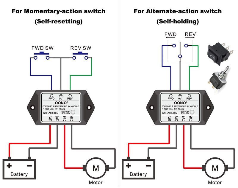 Forward and Reverse Relay Module for Motor/Linear Actuator, Reversing Relay Module (DC 12V) DC 12V