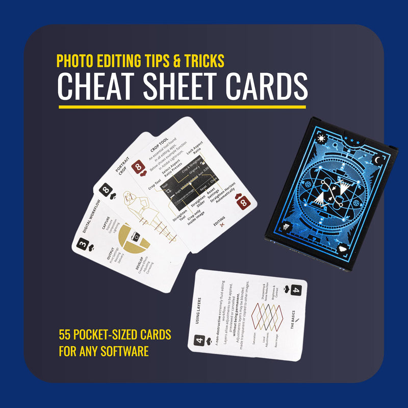 The Photography Deck - Waterproof Editing Photography Cheat Sheet Cards - Photography Editing Idea Cheat Cards - Essential Shooting Guide - Photography Tips Reference Card - Quick Tip Photo Cards 4. Waterproof Editing Deck