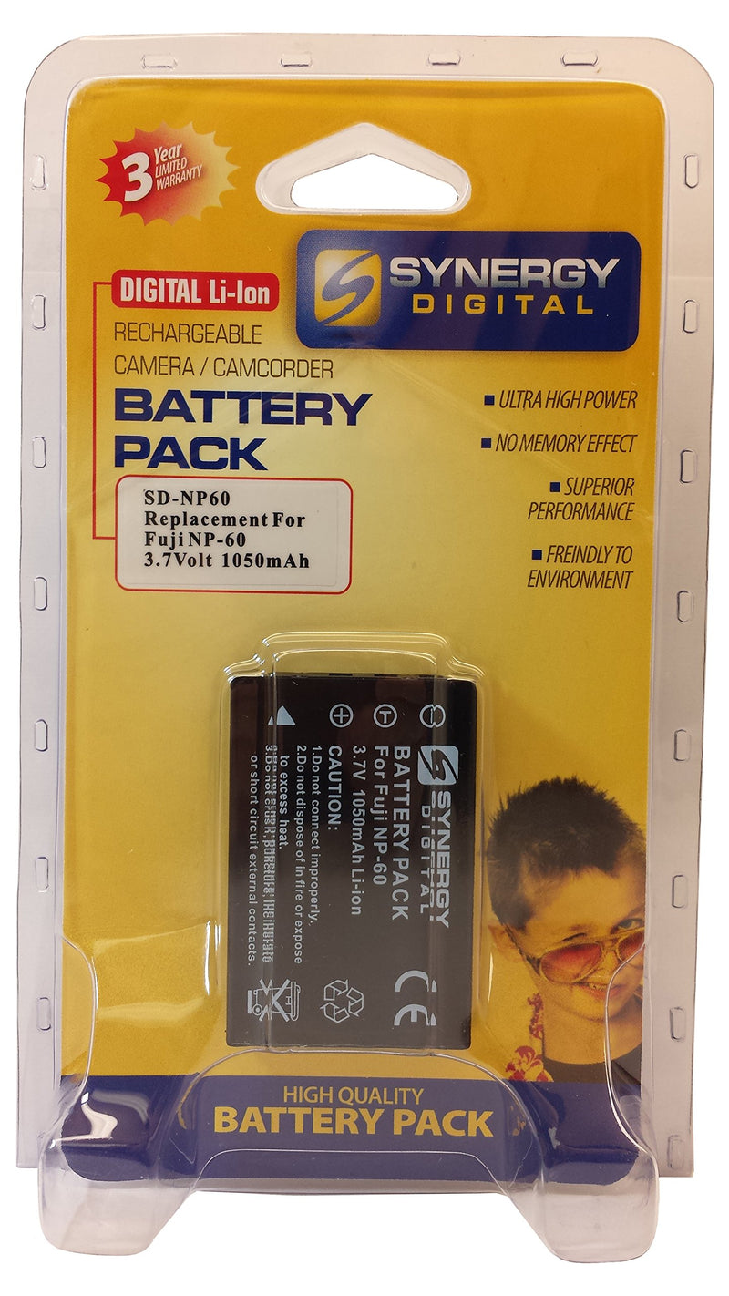 NP-60 Lithium Battery - Rechargeable Ultra High Capacity (1050 mAh) - replacement for Fuji NP-60, Pentax D-L12, Kodak KLIC-5000, Samsung SLB-1037 Battery