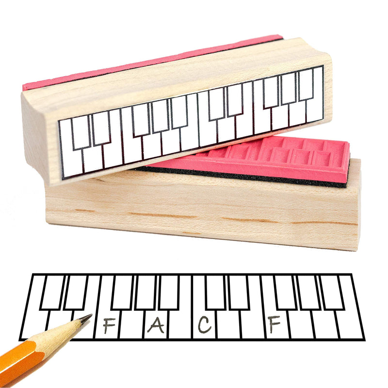 Pad and Two-Octave Piano Diagram Rubber Stamp