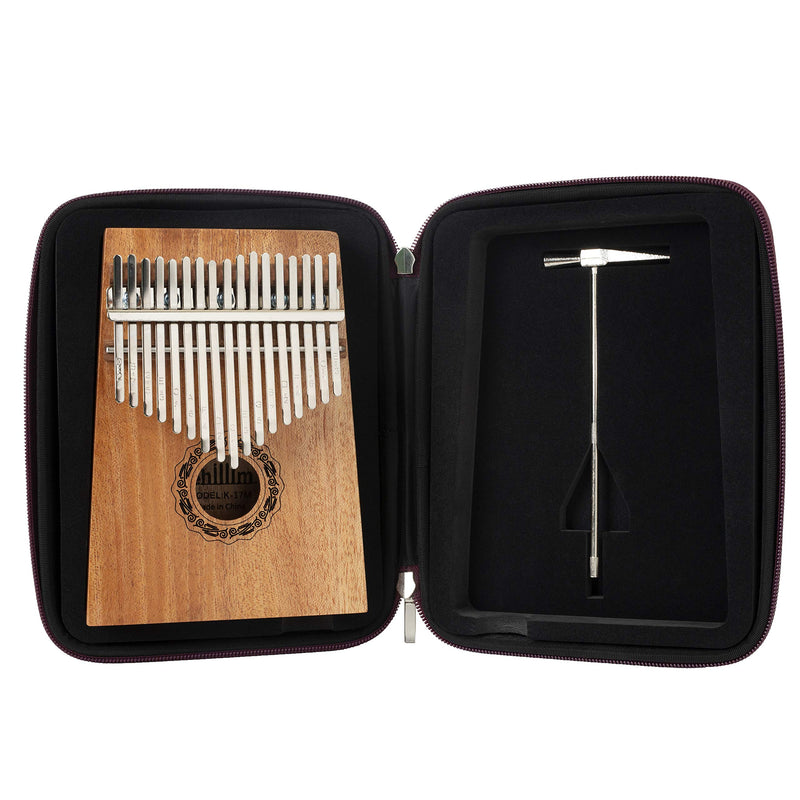 Tehillim Kalimba CASE ONLY, Thumb Piano Case Water-resistant Shock-proof with Gift box for 17 Keys Kalimba Case(Burgundy Color)