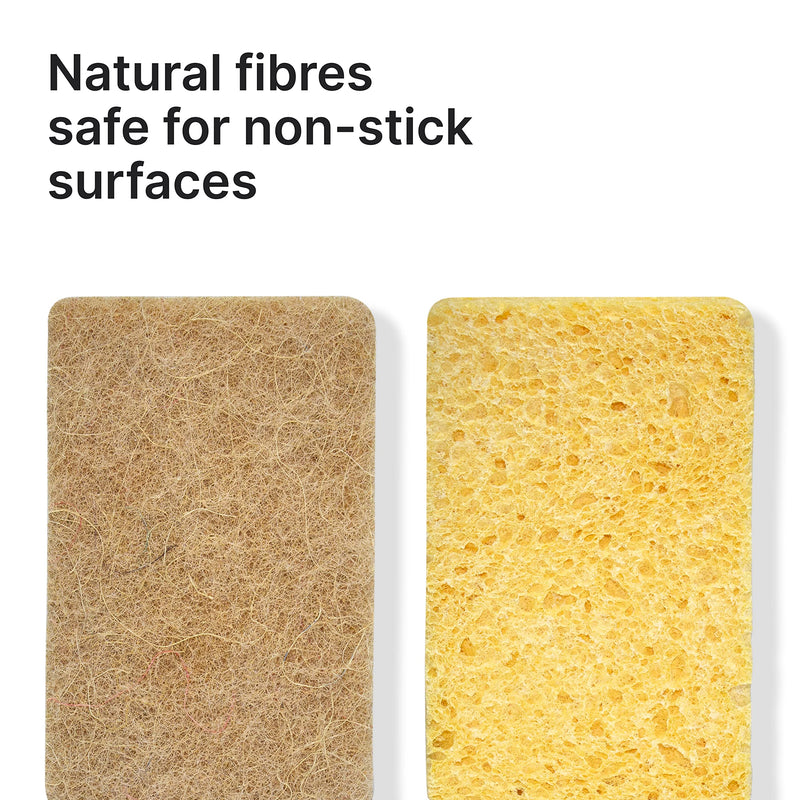 Vove | Premium Natural Kitchen Sponge | Non Scratch | Long Lasting | Plastic Free | Compostable Sponge Kitchen | Natural Fiber | Eco-Friendly | Biodegradable | (10 Pack) 10 pack