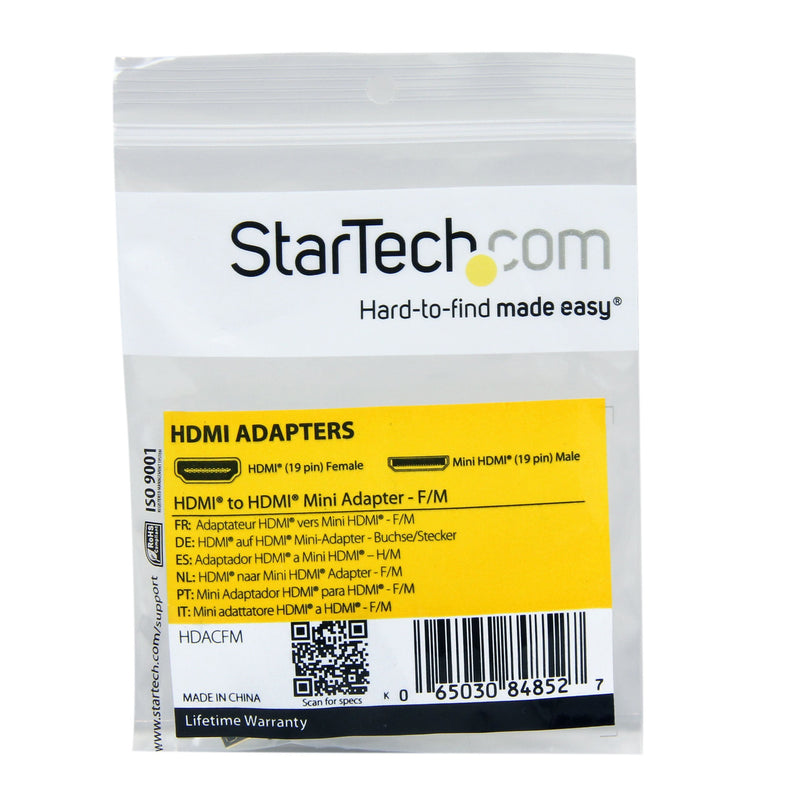 StarTech.com HDMI to HDMI Mini Adapter - HDMI Female to Mini HDMI Male for camera to a High Definition TV or Monitor (HDACFM),Black HDMI to Mini HDMI