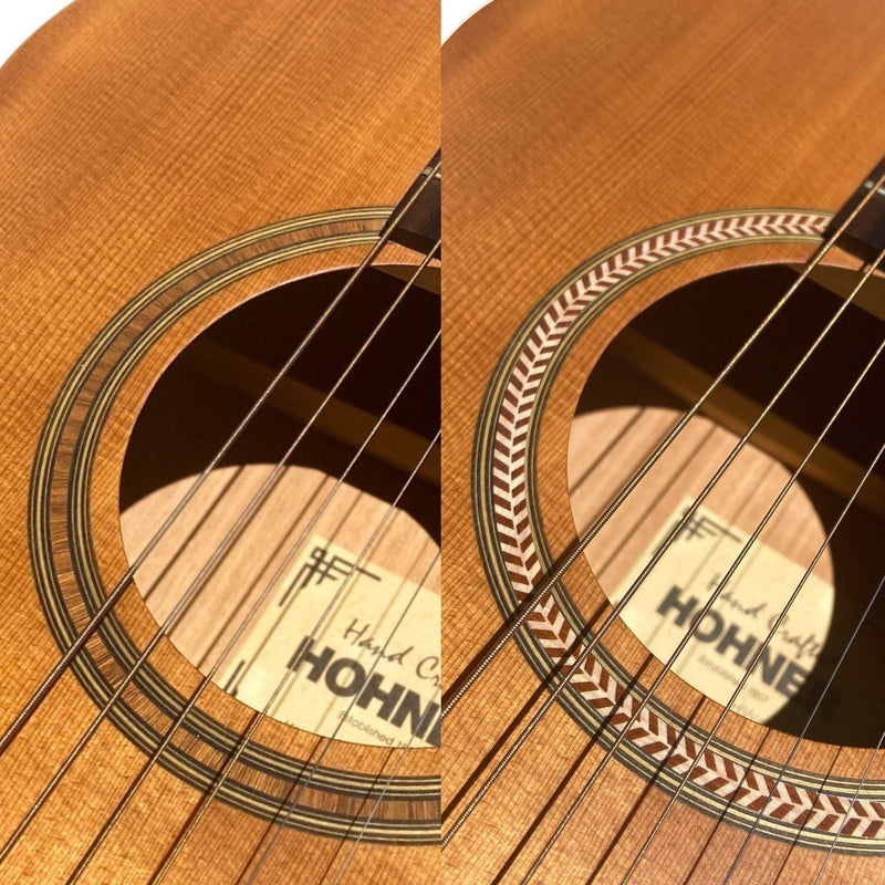 Inlaystickers for Acoustic Guitars - Soundhole Rosette/Purfling - Stripe - Wood Herringbone