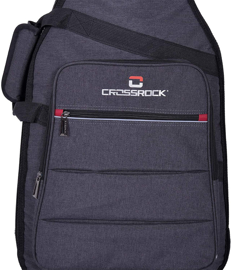 Crossrock CRSG107B Bass Guitar Bag, 10mm Padding, Backpack Available，Dark Grey (CRSG107BGR)
