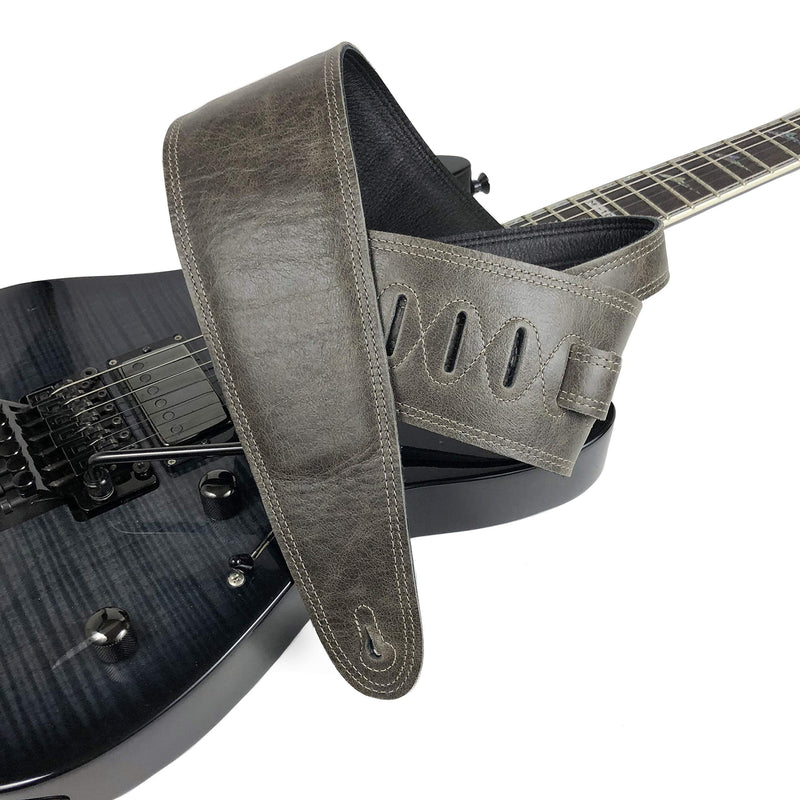Perri’s Leathers Ltd.- Guitar Strap- Leather- Padded- Mahogany- Adjustable- for Acoustic/Bass/Electric Guitars (BM35PD-7136) Vintage Brown