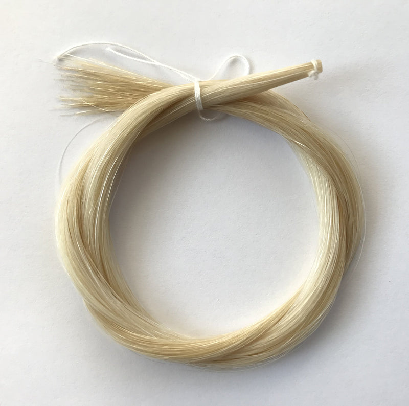 MI&VI Premium, Extra Thick Mongolian Horse Hair, Perfect for Cello Bows - Unbleached, White 29.5" (1 Hank, Prepared, Includes Plug and Wedge) (Cello - 1 Hank) Cello - 1 Hank