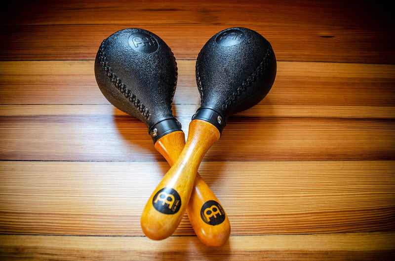 [AUSTRALIA] - Maracas, Standard Concert Size with All-weather Synthetic Shells and Wooden Handles — NOT MADE IN CHINA — Great for Live Performances and Recording Sessions, 2-YEAR WARRANTY PM2BK 