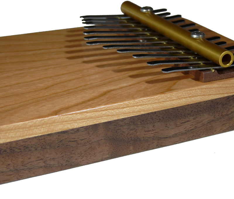 Zither Heaven Artisan Triple Wood 12 Note Thumb Piano in Cherry, Blackwalnut and Spalted Maple made in the USA