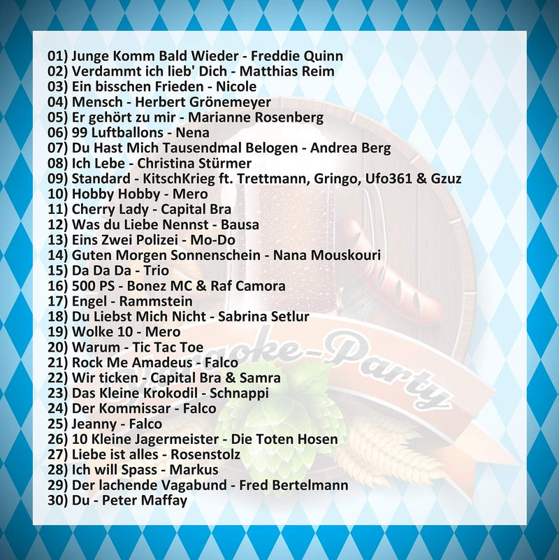 DEUTSCHE KARAOKE PARTY DVD. Die 30 Besten Songs. German Karaoke